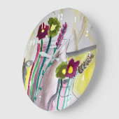 Wildflowers in vase abstract art grote klok (Hoek)