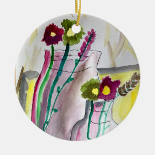 Wildflowers in vase abstract art keramisch ornament