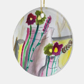 Wildflowers in vase abstract art keramisch ornament (Links)