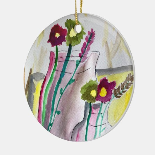 Wildflowers in vase abstract art keramisch ornament (Links)
