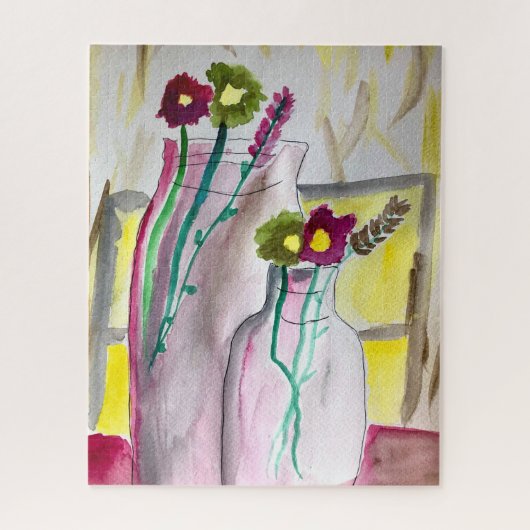 Wildflowers in vase abstract art legpuzzel (Verticaal)