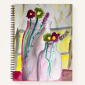 Wildflowers in vase abstract art notitieboek (Voorkant)
