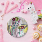 Wildflowers in vase abstract art papieren bordje (Feest)