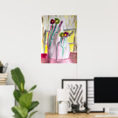 Wildflowers in vase abstract art poster (Thuiskantoor)