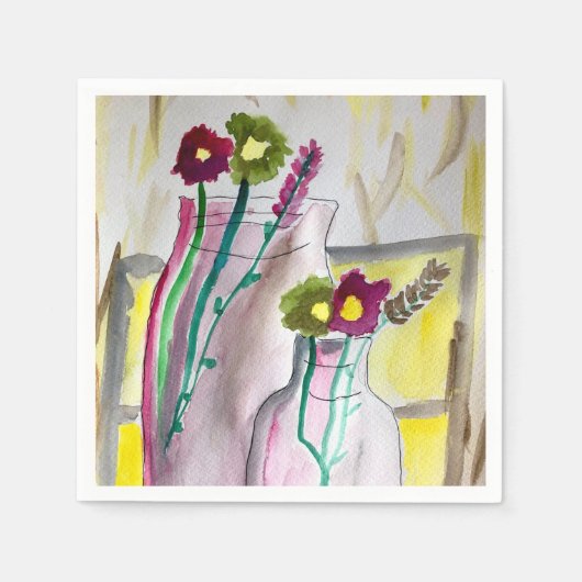 Wildflowers in vase abstract art servet (Voorkant)