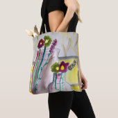 Wildflowers in vase abstract art tote bag (Dichtbij)