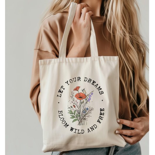  Wildflowers Inspirerend Floral Quote Tote Bag
