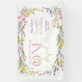 Wildflowers Is ze niet prachtig 1e verjaardag groo Spandoek (Verticaal)