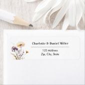 Wildflowers ivory purple return address etiket (Insitu)