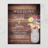 Wildflowers Jar Spring Garden Wedding Invitation (Voorkant)