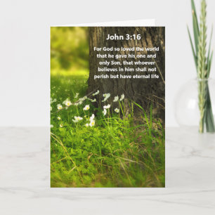 WildFlowers Johannes 3:16 Bijbelvers Wenskaart Kaart