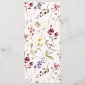 Wildflowers Kalligrafie Floral Menu Kaart (Achterkant)