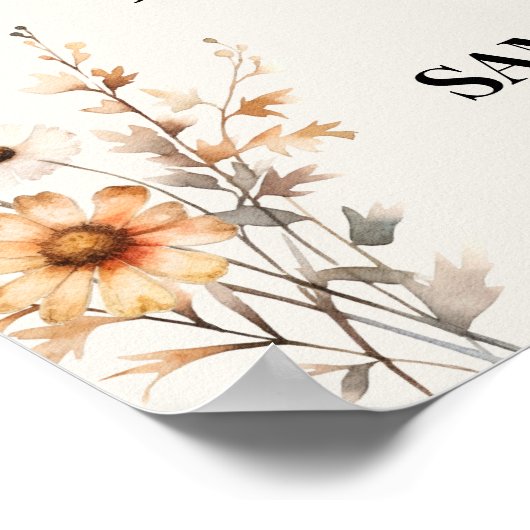 Wildflowers kiezen zitplaats aan weerszijden huwel poster (Hoek)