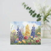 Wildflowers Kleurrijke Bloemen Mooi Briefkaart (Staand voorkant)