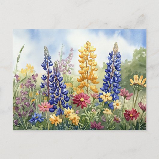 Wildflowers Kleurrijke Bloemen Mooi Briefkaart (Voorkant)