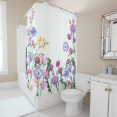 Wildflowers Kleurrijke Vrolijke Tuinbloemen Douchegordijn (In situ)