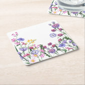 Wildflowers Kleurrijke Vrolijke Tuinbloemen Kartonnen Onderzetters (Schuin)