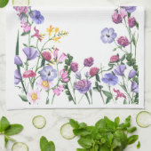Wildflowers Kleurrijke Vrolijke Tuinbloemen Theedoek (Gevouwen)