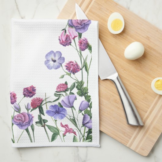 Wildflowers Kleurrijke Vrolijke Tuinbloemen Theedoek (Quarter Fold)