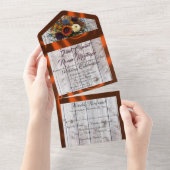 Wildflowers, koperlint en lichten all in one uitnodiging (Afscheurbaar)