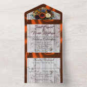 Wildflowers, koperlint en lichten all in one uitnodiging (Binnen)