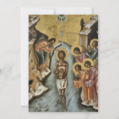 Wildflowers Krans Gouden Kruis Orthodoxe Doop Kaart (Achterkant)