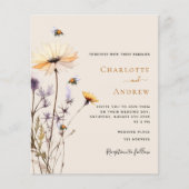 Wildflowers landelijke gele bruiloft uitnodiging (Voorkant)