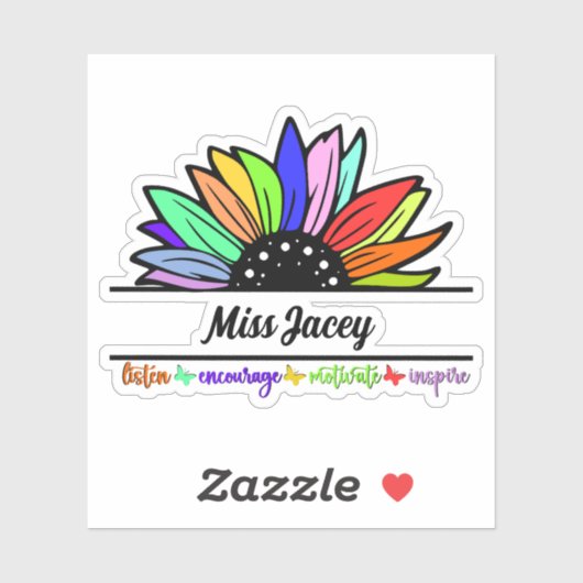 Wildflowers Leraren Waardering, aangepaste leraar Sticker (Vel)