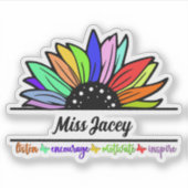 Wildflowers Leraren Waardering, aangepaste leraar Sticker (Voorkant)