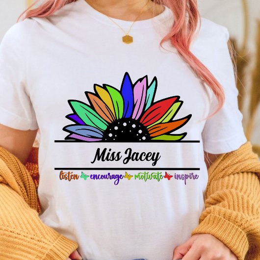 Wildflowers Leraren Waardering, aangepaste leraar T-shirt