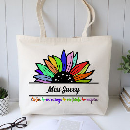 Wildflowers Leraren Waardering, aangepaste leraar Tote Bag