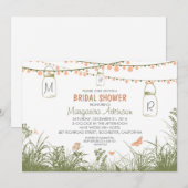 Wildflowers, Lights & Mason Jars vrijgezellenfeest Kaart (Voorkant / Achterkant)