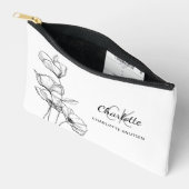 Wildflowers line art eenvoudige monogram naam etui (Open)