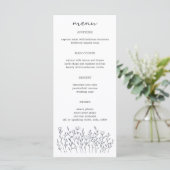 Wildflowers Line Art Elegant Chic Modern CUSTOM Menu (Staand voorkant)