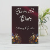 Wildflowers, lint & foto - Bourgogne Save The Date (Staand voorkant)