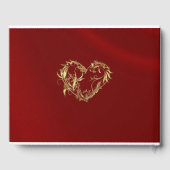 Wildflowers, lint & hart bruiloft - rood gastenboek (Achterkant)