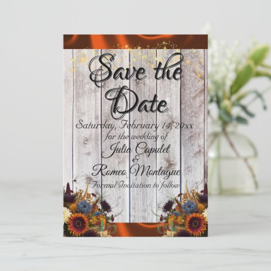 Wildflowers, lint & lichten - koper save the date (Staand voorkant)