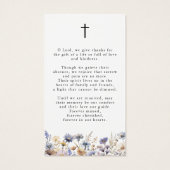 Wildflowers Loving Memory Cross Photo Prayer Card Visitekaartje (Achterkant)