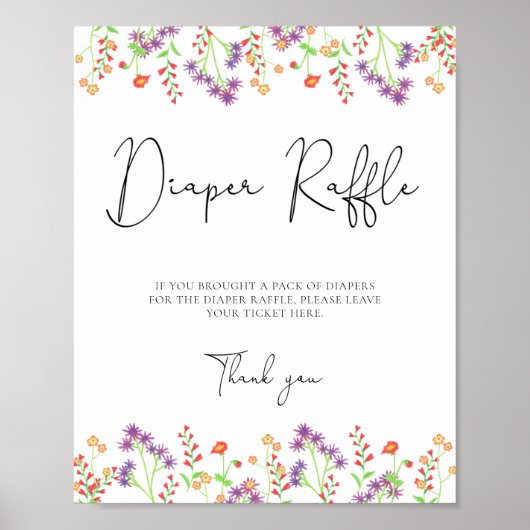 Wildflowers luier raffle poster (Voorkant)