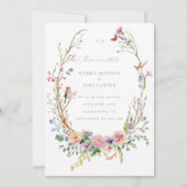 Wildflowers Magische Tuin Foto Huwelijk Save Datum Kaart (Voorkant)