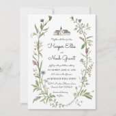 Wildflowers Manor handgeschreven moderne chique br Kaart (Voorkant)