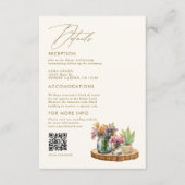 Wildflowers Mason Jar Boho bohemian bruiloft detai Informatiekaartje (Voorkant)