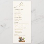 Wildflowers Mason Jar Boho bohemian Wedding Menu (Voorkant)