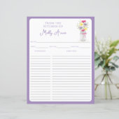 Wildflowers Mason Jar Purple Country Recipe Sheets (Staand voorkant)
