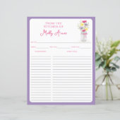 Wildflowers Mason Jar Purple & Pink Recipe Sheets (Staand voorkant)