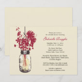 Wildflowers & Mason Jar Vrijgezellenfeest Kaart (Voorkant / Achterkant)