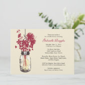 Wildflowers & Mason Jar Vrijgezellenfeest Kaart (Staand voorkant)