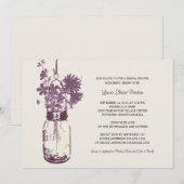 Wildflowers & Mason Jar Vrijgezellenfeest Kaart (Voorkant / Achterkant)