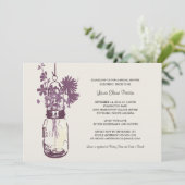 Wildflowers & Mason Jar Vrijgezellenfeest Kaart (Staand voorkant)