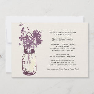 Wildflowers & Mason Jar Vrijgezellenfeest Kaart